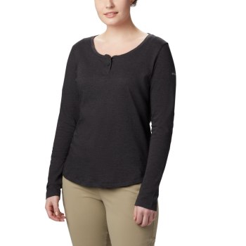 Columbia Canyon Point Henley, Sudaderas Negros Para Mujer | 173684-MUV